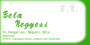 bela negyesi business card